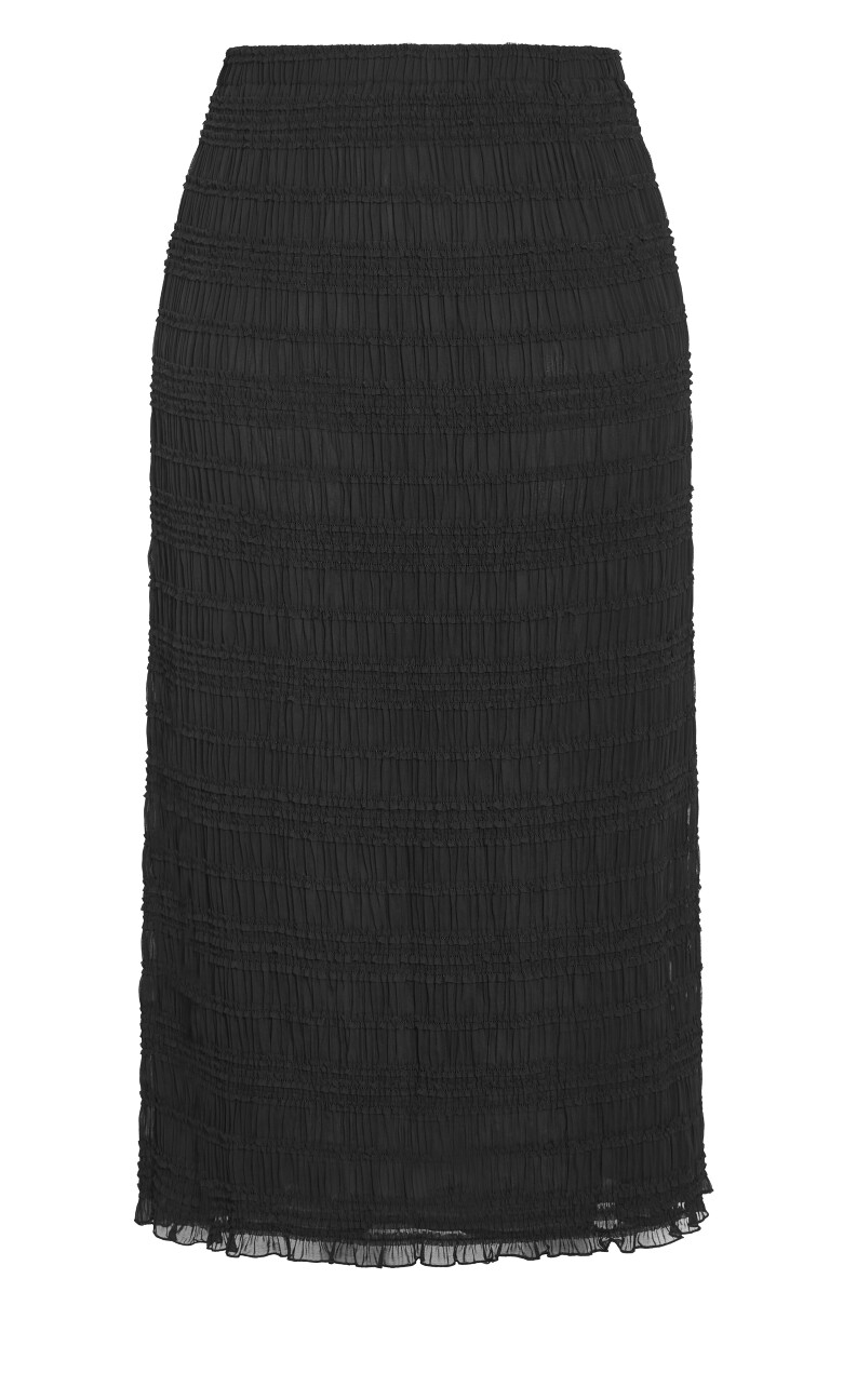 Emelia Shirred Skirt - black