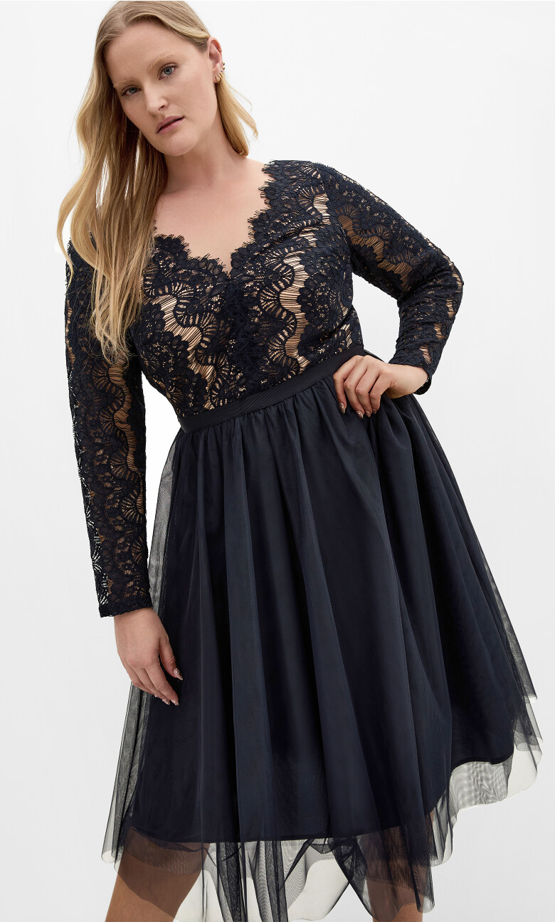 Plus Size Rare Beauty Midi Dress - navy