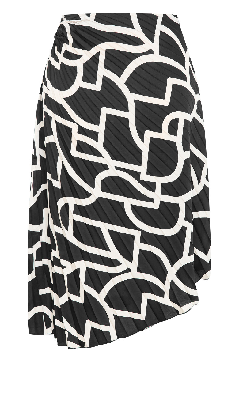 Amaya Print Skirt - black
