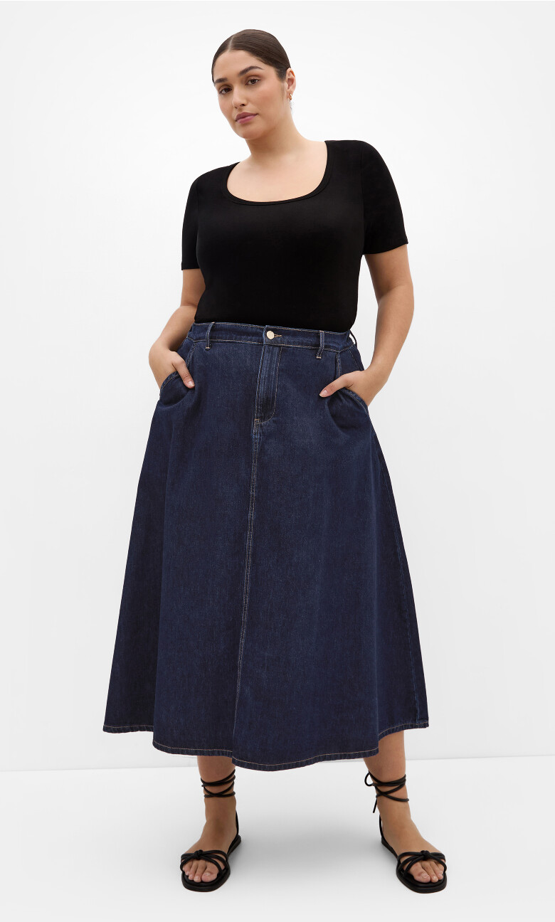 Karina Denim Skirt - dark wash