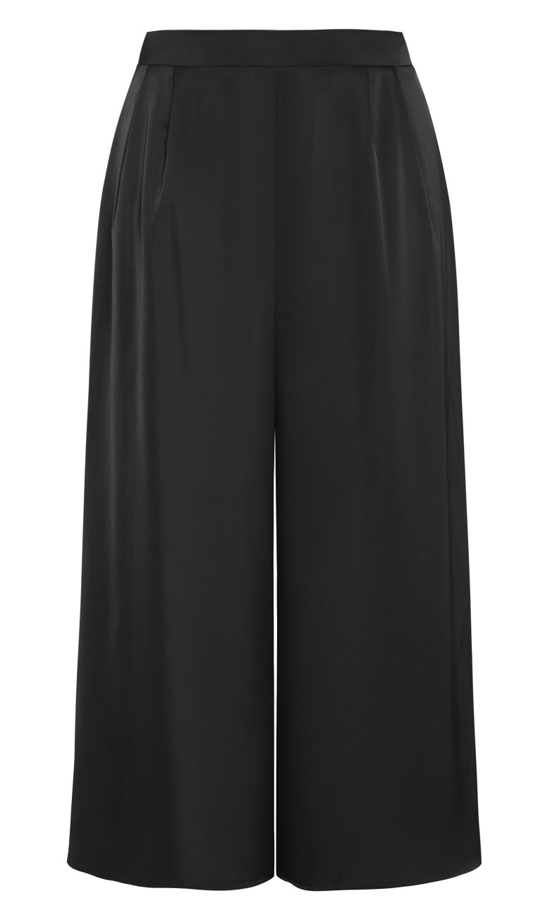 Satin Palazzo Pant - black