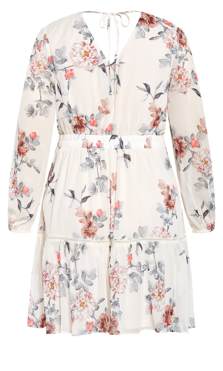 Kiki Posie Print Mini Dress - ivory