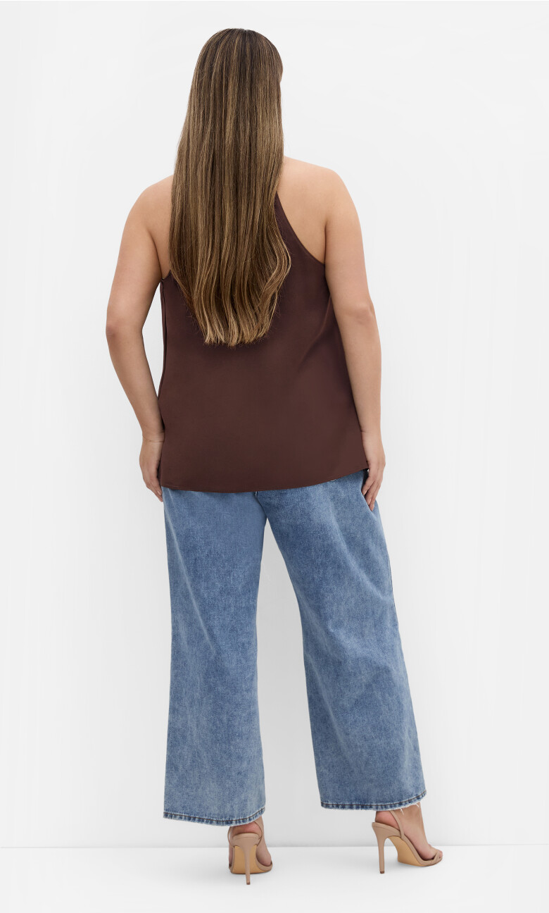 Chloe Cowl Neck Top - truffle