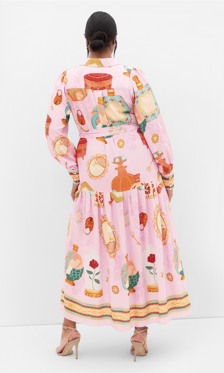 Stellar Beauty Print Maxi Dress - baby pink