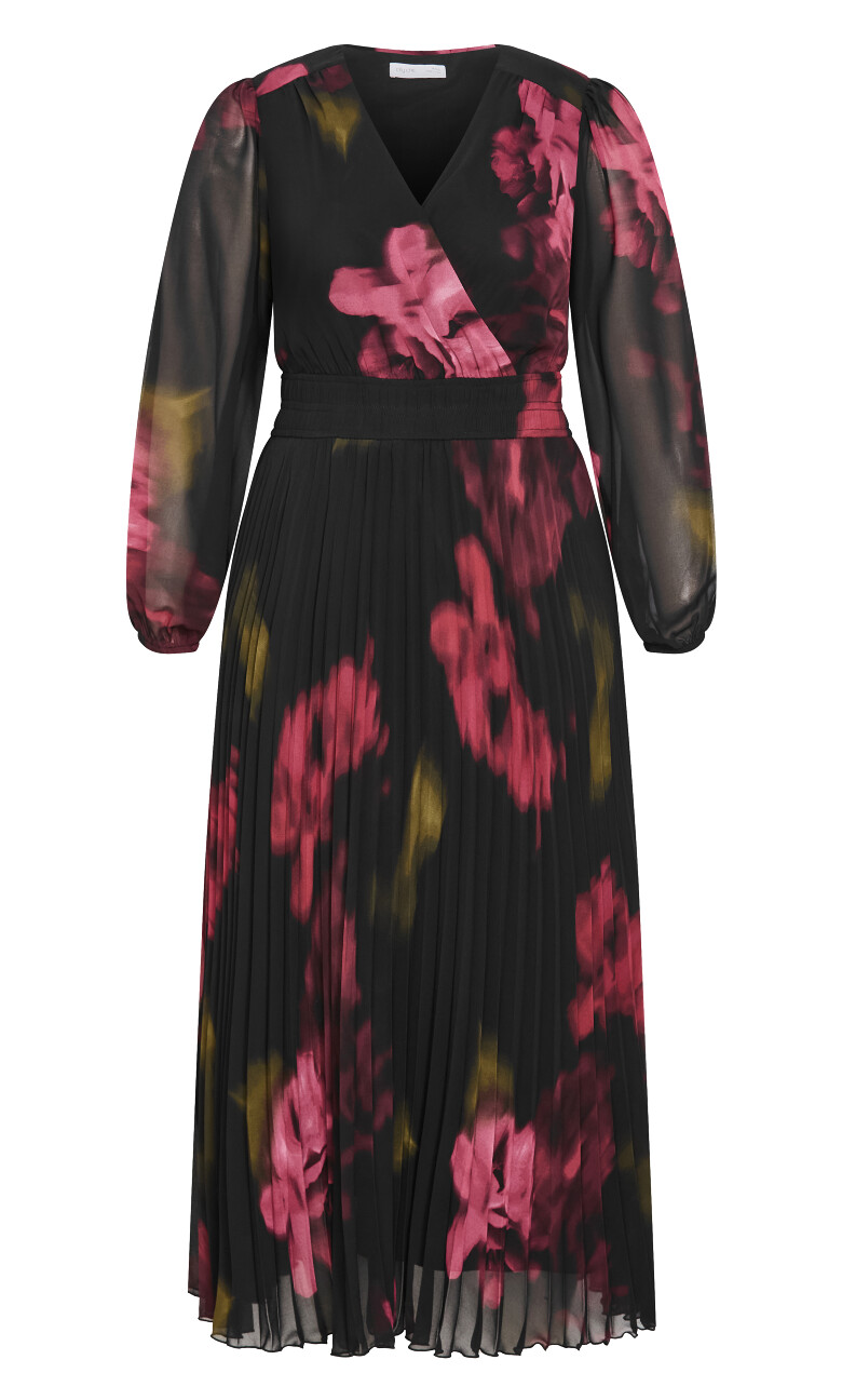 Georgina Print Dress - black