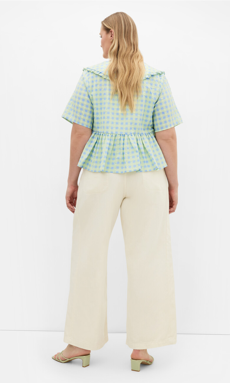 Gingham Girl Top - cornflower