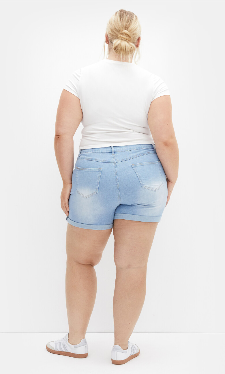 Clean Hi Waist Denim Short - light wash