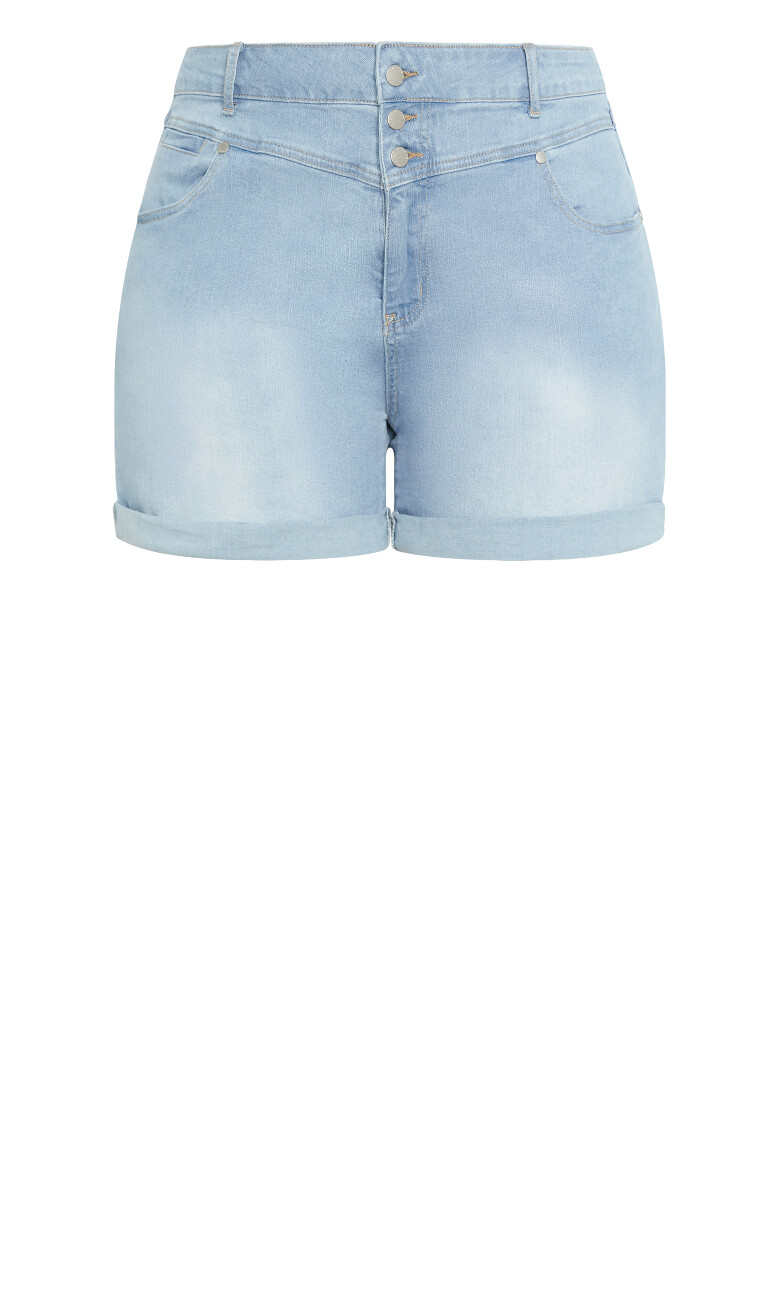 Clean Hi Waist Denim Short - light wash