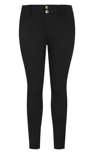 Asha Fit Skinny Short Jean - black