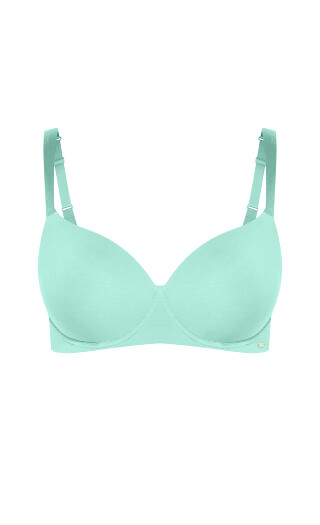 Smooth & Chic Cotton T-Shirt Bra - aqua