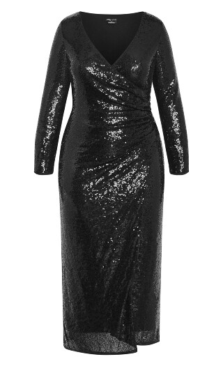 Sequin Ethereal Dress - black