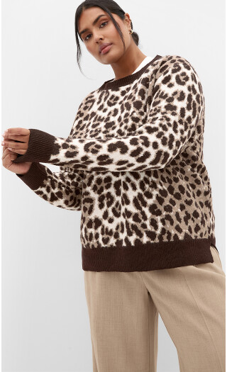 Leopard Jumper - chocolate