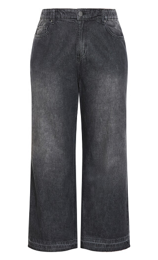 Harley Fit Wide Leg Crop Jean - black