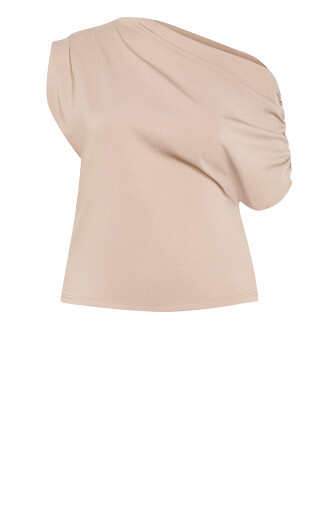 Imani Off Shoulder Top - taupe